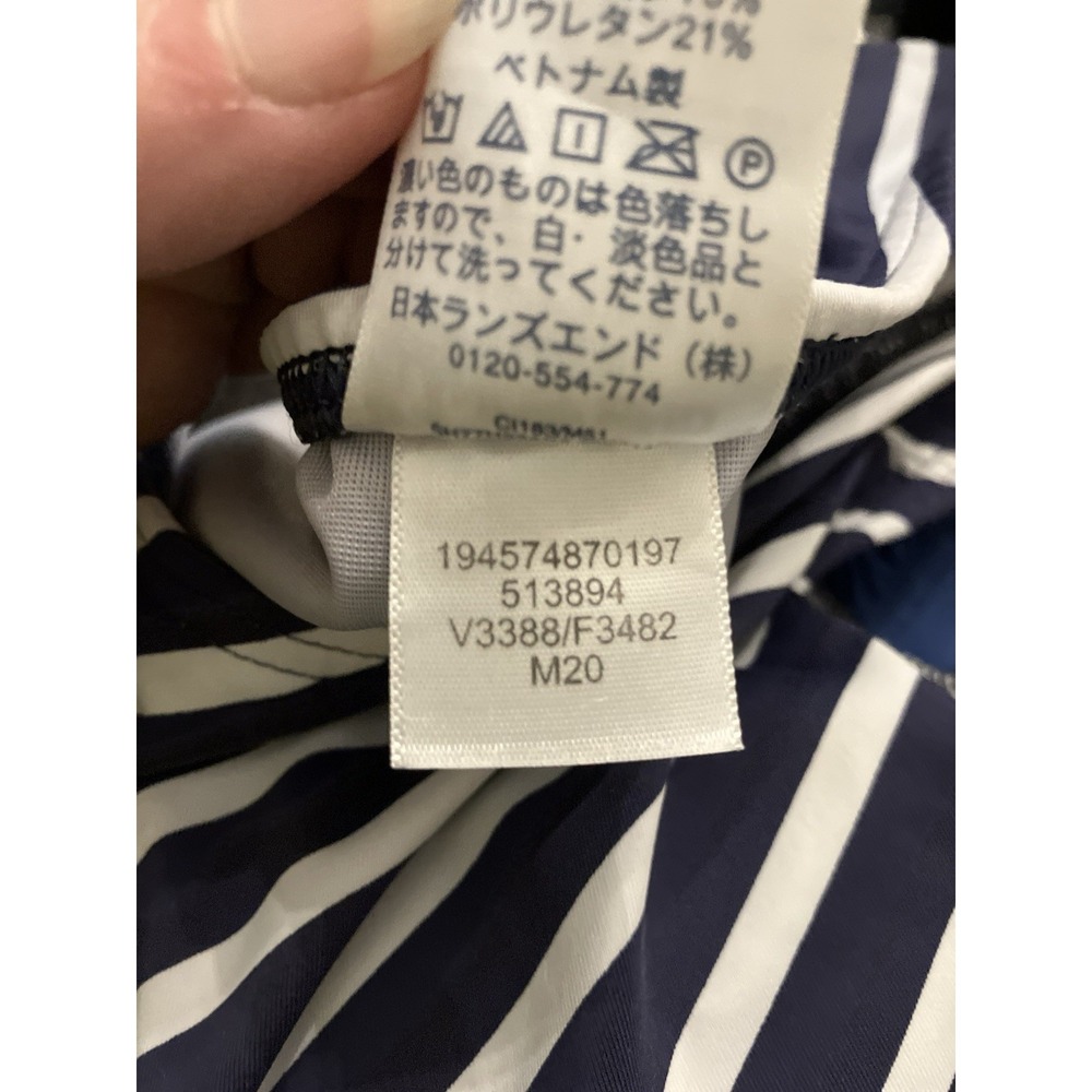 Lands' End High Neck Tankini Swim Top Size 18W DD Navy White Stripes Modest - Picture 6 of 6